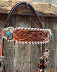 Whipstitch Copper and Turquoise Browband