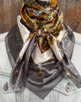 35X35" Grey and Yellow Safari Wild Rag / Scarf WR3424