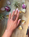 Red Coral Cluster Sterling Silver Ring – Size 9