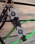 Honeycomb Tooled Lariat & Leather Combo Halter