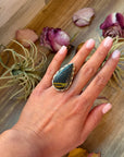 Black Jack Turquoise Sterling Silver Ring – Teardrop – Adjustable