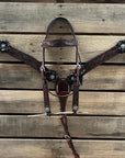 Dark Oil Braid Jet and AB Browband / One Ear Tack Set