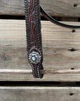 Dark Oil Braid Jet and AB Browband / One Ear Tack Set