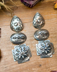 Sterling Silver Concho Dangle Earrings – Native Made by Rita Lee (Navajo Artist)