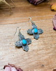 Sterling Silver Zia Dangle Earrings – Native Made by K. Billah