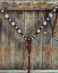 Medium Oil Basketweave AB Browband/One Ear Tack Set
