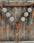 Light Oil Basketweave Clear One Ear Tack Set