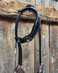 Black Oil Floral Jet and Stars Browband/One Ear Breastcollar Tack Set