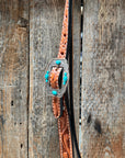 Light Oil V Brow Turquoise Cabochons Browband & Breastcollar Tack Set
