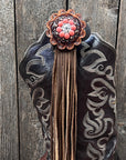 Boot Cuff Jewelry - Copper Fashion Coral and Clear Concho - Fringe