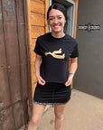 Metallic Spur Tee- BLACK