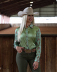 Sage Bronc Satin Performance Rodeo Shirt