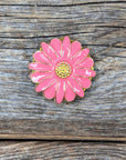 Pink Flower Concho 1" W228S