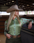 Sage Bronc Satin Performance Rodeo Shirt