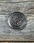 Antique Silver Flower and Loops Concho 1" W235S