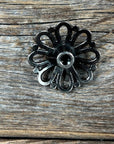 Antique Silver Turquoise Flower Concho 1.5" W231L