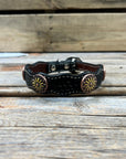 Leather Dog Collar With Yellow Daisy Conchos 10" to 22" W229S -DC71