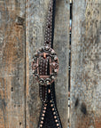 Copper Dot Honeycomb Western Browband / One Ear Tack Set