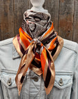35X35" Brown and Tan Paisley Wild Rag / Scarf WR3446