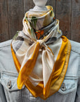 35X35" Yellow and Grey Lilies Wild Rag / Scarf WR3440