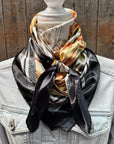 35X35" Black and White Floral Wild Rag / Scarf WR3438