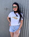 Leopard Spur Tee- WHITE