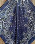 35X35" Blue Paisley Wild Rag / Scarf WR3431