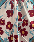 35X35" Burgundy and Cream Wild Rag / Scarf WR3428