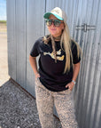 Leopard Spur Tee- BLACK