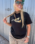 Leopard Spur Tee- BLACK