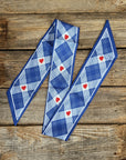 Blue Western Skinny Mini Wild Rag Scarf / Cowgirl Necktie