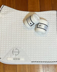 European Cotton Dressage Saddle Pad - White & Black Twist Trim