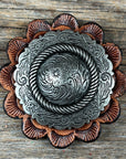 Antique Silver Round Western Concho W102