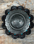 Antique Silver Round Western Concho W102