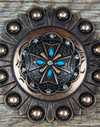 Copper Turquoise & Clear Crystal Western Concho W138