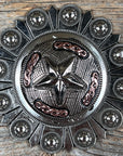 Antique Silver Texas Star Western Concho W187