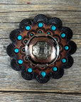 Copper & Gold Flower Western Concho W192