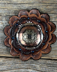 Copper & Gold Flower Western Concho W192
