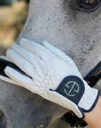 Halter Ego® Competition Gloves - Bermuda Blue Glitter & Crystal Logo