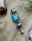 Sterling Silver Blue Dream Turquoise Blossom Pendant – Handmade by Artist Jason Ogg