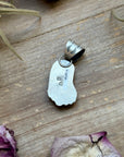Sterling Silver Kingman Turquoise Cowboy Boot Pendant – Handmade by Artist Shay Pfeiffer