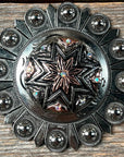 Starburst Antique Silver Western Concho W185