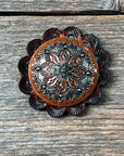 Rust Filigree and Dots Western Concho W233