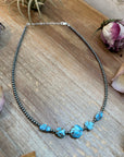 Golden Hills Turquoise & Sterling Silver Pearl Necklace – 16 Inch