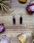 Sterling Silver Purple Spiny Oyster Dangle Earrings – Handmade by Artist Jason Ogg