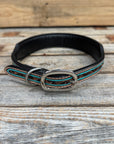 Turquoise Floral Padded Dog Collar