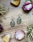 Sterling Silver Ribbon Royston Turquoise Dangle Earrings – Handmade by Artist Jason Ogg