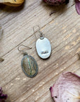 Sterling Silver Ribbon Royston Turquoise Dangle Earrings – Handmade by Artist Jason Ogg