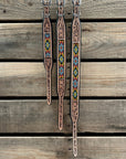 Tooled Yellow Leather Beaded Dog Collar