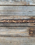 Floral Tooled Leather leash 4' x 1.25"wide